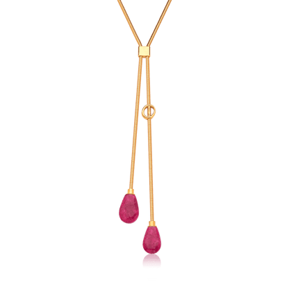 Colar Axel - Feldspato Rosa Pink Semijoias de luxo e design exclusivo