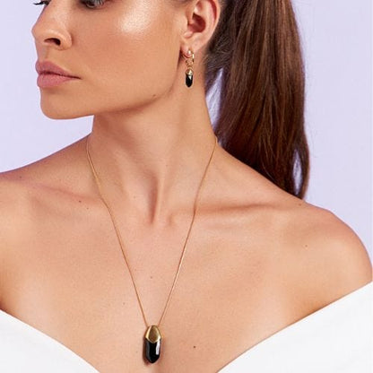 Colar Bruma - Obsidiana Negra Semijoias de luxo e design exclusivo