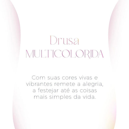 Colar Coragem - Drusa Multicolorida e esmaltação cinza Semijoias de luxo e design exclusivo