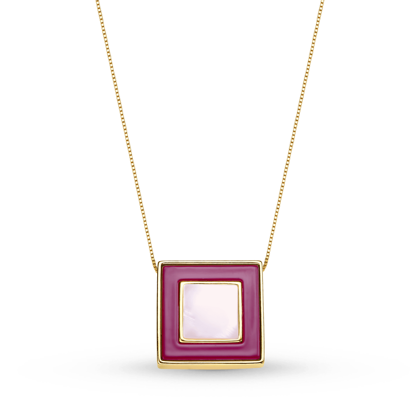 Colar Coragem - Madreperola esmaltação em Marsala Semijoias de luxo e design exclusivo