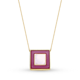Colar Coragem - Madreperola esmaltação em Marsala Semijoias de luxo e design exclusivo