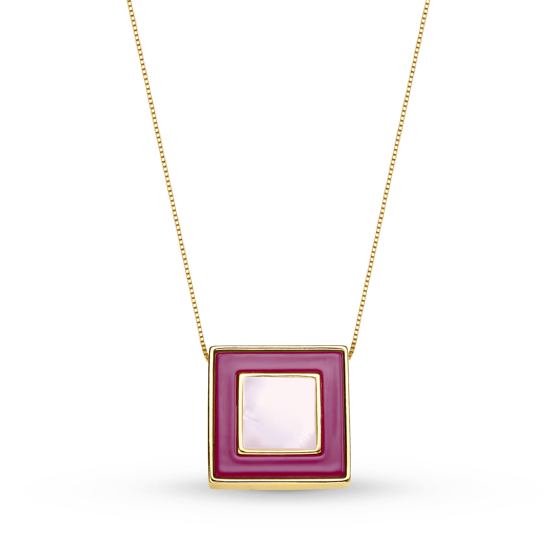 Colar Coragem - Madreperola esmaltação em Marsala Semijoias de luxo e design exclusivo