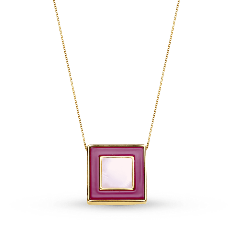Colar Coragem - Madreperola esmaltação em Marsala
