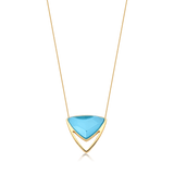 Colar Equilíbrio - Ágata Azul Céu Semijoias de luxo e design exclusivo