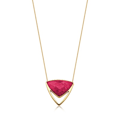Colar Equilíbrio - Feldspato Rosa Pink — ângulo 1