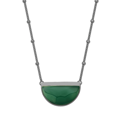 Colar Escudo - Ágata Verde — ângulo 1