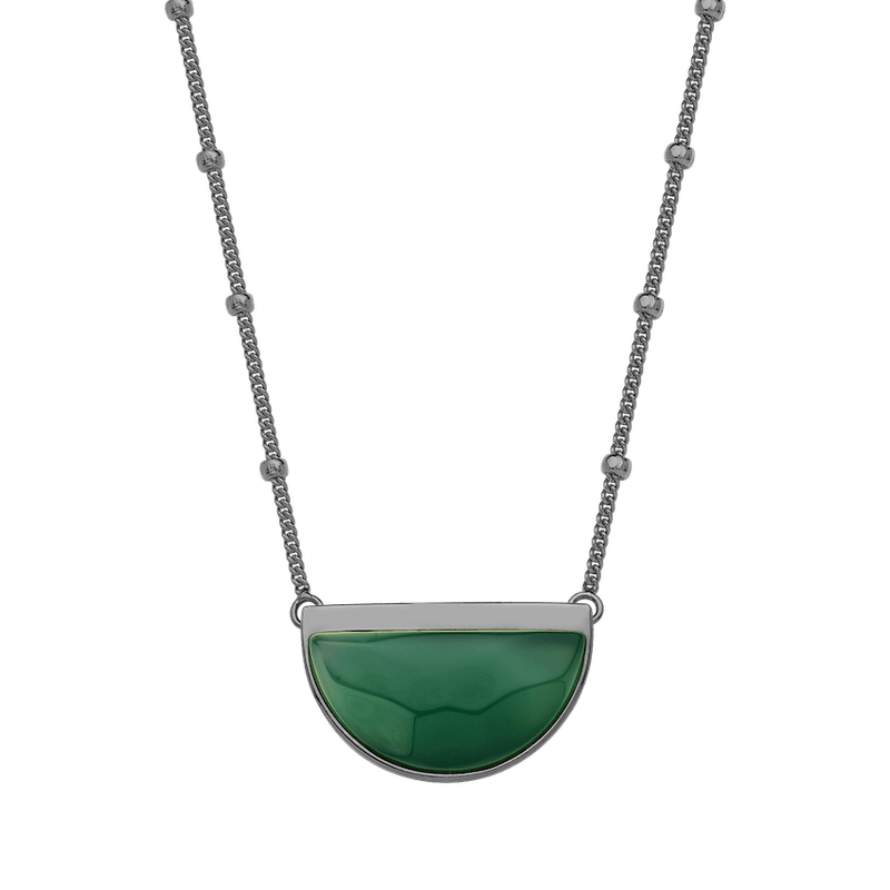 Colar Escudo - Ágata Verde