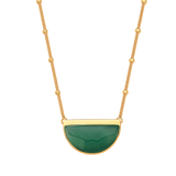 Colar Escudo - Ágata Verde — Ouro 18K | Aimer Joias | semijoia feminina pedra natural