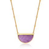 Colar Escudo - Ametista — Ouro 18K | Aimer Joias | semijoia feminina pedra natural