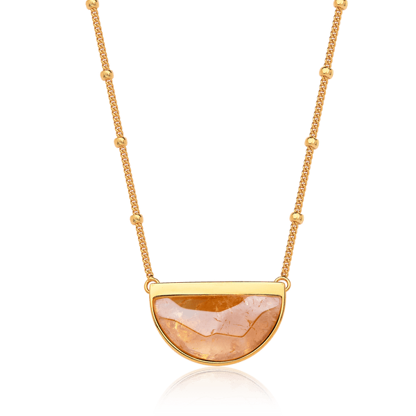Colar Escudo - Citrino — Ouro 18K | Aimer Joias | semijoia feminina pedra natural