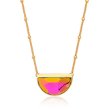 Colar Escudo - Cristal Multicolorido — Ouro 18K | Aimer Joias | semijoia feminina pedra natural