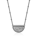 Colar Escudo - Drusa Platina — Ródio Negro | Aimer Joias | semijoia feminina pedra natural