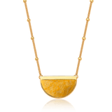 Colar Escudo - Feldspato Amarelo — Ouro 18K | Aimer Joias | semijoia feminina pedra natural