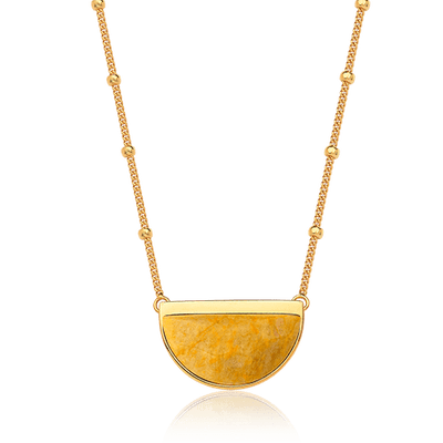Colar Escudo - Feldspato Amarelo — ângulo 1