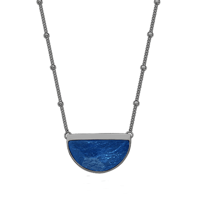 Colar Escudo - Feldspato Azul Anil — ângulo 1