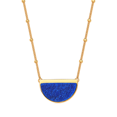 Colar Escudo - Feldspato Azul Anil — ângulo 1