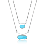 Colar Essencial Encanto - Ágata Azul Céu Semijoias de luxo e design exclusivo