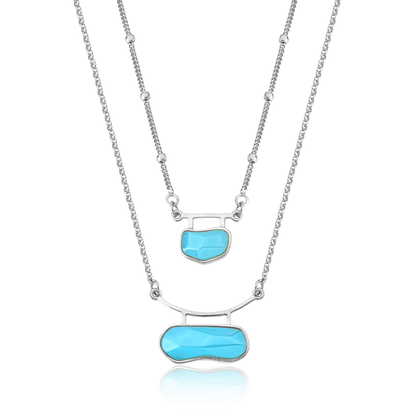 Colar Essencial Encanto - Ágata Azul Céu Semijoias de luxo e design exclusivo