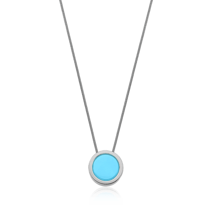 Colar Eterno - Ágata Azul Céu Semijoias de luxo e design exclusivo