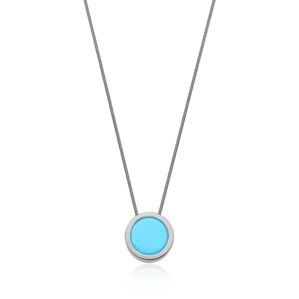Colar Eterno - Ágata Azul Céu Semijoias de luxo e design exclusivo