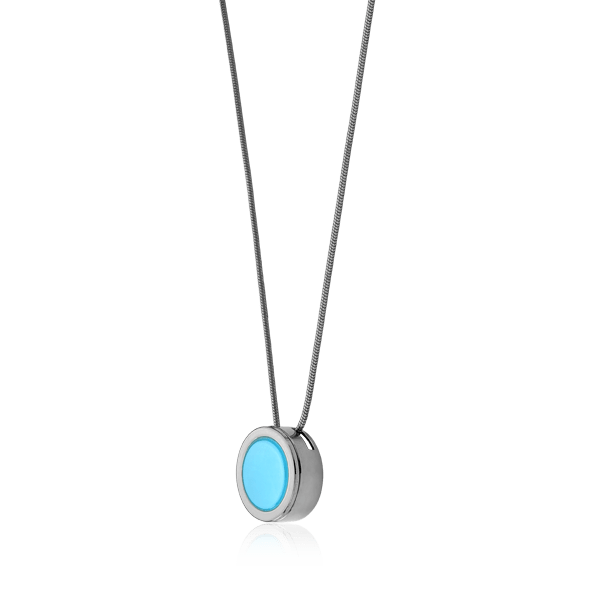 Colar Eterno - Ágata Azul Céu Semijoias de luxo e design exclusivo