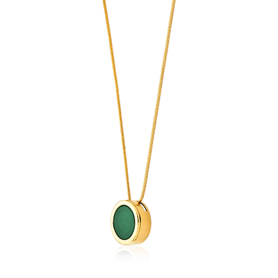 Colar Eterno Ágata Verde — Banho Ouro 18k | Aimer Joias — ângulo 2
