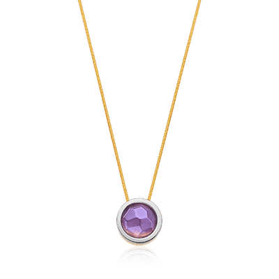 Colar Eterno Ametista — Banho Ouro 18k | Aimer Joias — ângulo 1