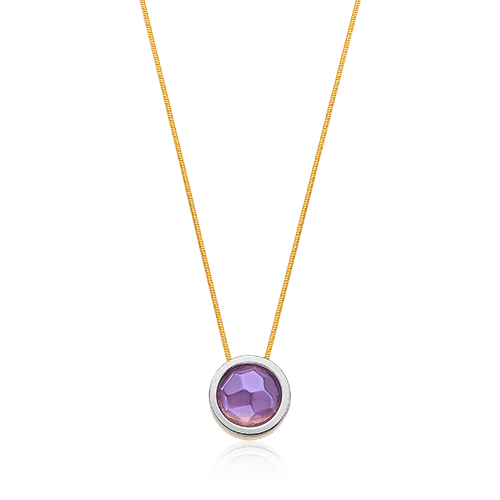 Colar Eterno Ametista — Banho Ouro 18k | Aimer Joias