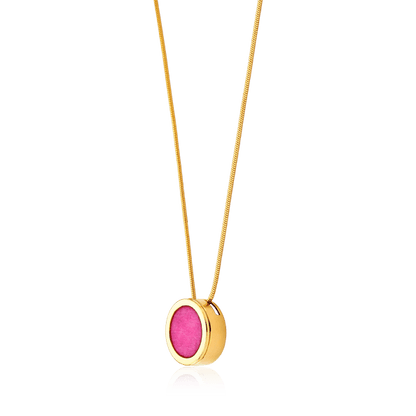Colar Eterno - Feldspato Rosa Pink Colar