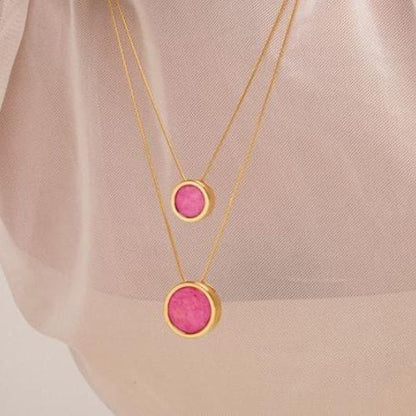 Colar Eterno - Feldspato Rosa Pink Colar