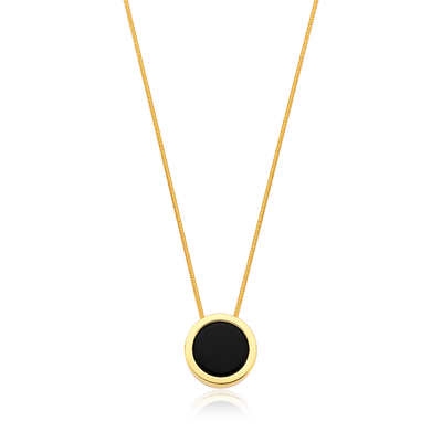Colar Eterno Obsidiana Negra — Ouro 18k | Aimer Joias — ângulo 2