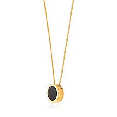 Colar Eterno Obsidiana Negra — Ouro 18k | Aimer Joias — ângulo 1