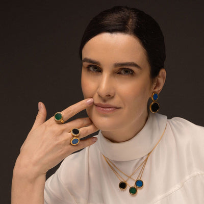 Colar Eterno Obsidiana Negra — Ouro 18k | Aimer Joias — ângulo 3