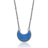 Colar Lua - Feldspato Azul Anil — Ródio Negro | Aimer Joias | semijoia feminina pedra natural