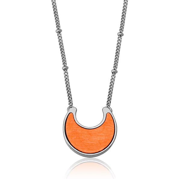 Colar Lua - Feldspato Laranja — Ouro 18K | Aimer Joias | semijoia feminina pedra natural