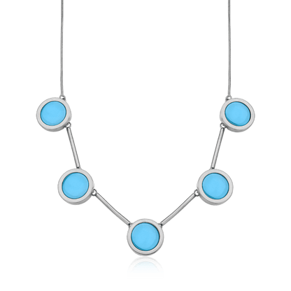 Colar Magnífico - Ágata Azul Céu Semijoias de luxo e design exclusivo