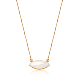 Colar Pétala - Ágata Branca — Ouro 18K | Aimer Joias | semijoia feminina pedra natural