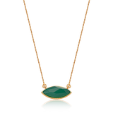Colar Pétala - Ágata Verde — Ouro 18K | Aimer Joias | semijoia feminina pedra natural