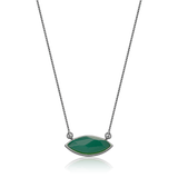 Colar Pétala - Ágata Verde — Ródio Negro | Aimer Joias | semijoia feminina pedra natural