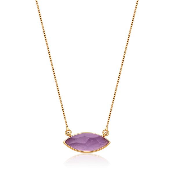 Colar Pétala - Ametista — Ouro 18K | Aimer Joias | semijoia feminina pedra natural