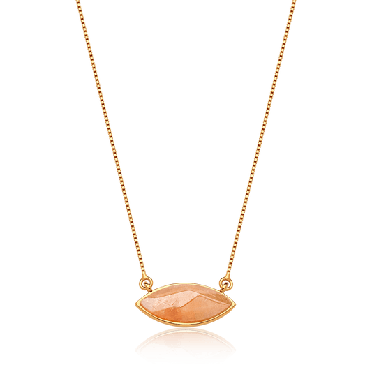 Colar Pétala - Citrino — Ouro 18K | Aimer Joias | semijoia feminina pedra natural