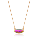 Colar Pétala - Cristal Metalizado Multicolorido — Ouro 18K | Aimer Joias | semijoia feminina pedra natural