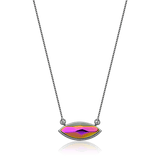 Colar Pétala - Cristal Multicolorido — Ródio Negro | Aimer Joias | semijoia feminina pedra natural