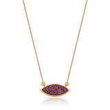 Colar Pétala - Drusa Multicolorida — Ouro 18K | Aimer Joias | semijoia feminina pedra natural