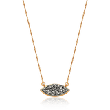 Colar Pétala - Drusa Platina — Ouro 18K | Aimer Joias | semijoia feminina pedra natural