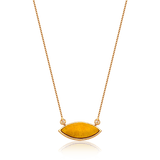Colar Pétala - Feldspato Amarelo — Ouro 18K | Aimer Joias | semijoia feminina pedra natural