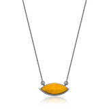 Colar Pétala - Feldspato Amarelo — Ródio Negro | Aimer Joias | semijoia feminina pedra natural