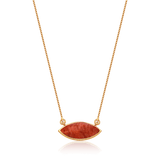 Colar Pétala - Feldspato Laranja — Ouro 18K | Aimer Joias | semijoia feminina pedra natural