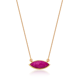 Colar Pétala - Feldspato Rosa Pink — Ouro 18K | Aimer Joias | semijoia feminina pedra natural