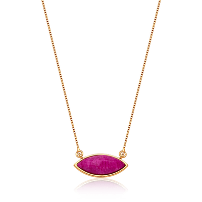 Colar Pétala - Feldspato Rosa Pink — ângulo 1